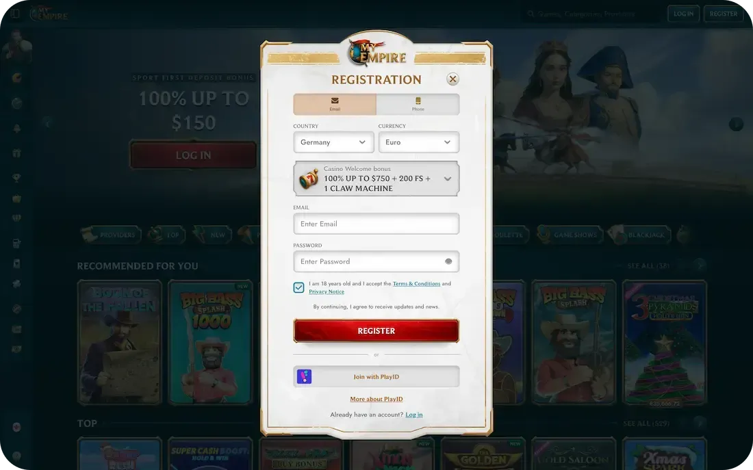 Mympire login